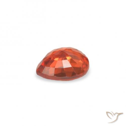 Zafiro Naranja medio natural de 0.36 ct, En forma de pera, VS