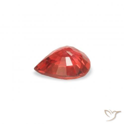 Zafiro Rojo intenso natural de 0.42 ct, En forma de pera, VS