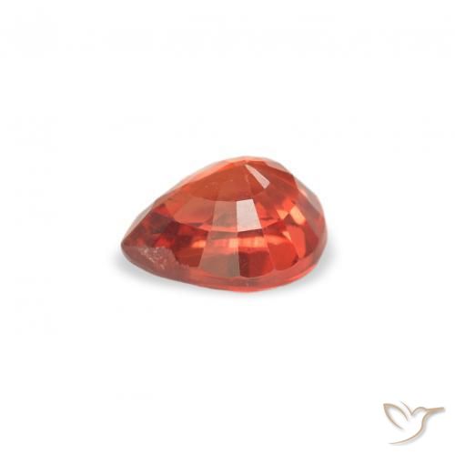 Zafiro Rojo intenso natural de 0.46 ct, En forma de pera, VS