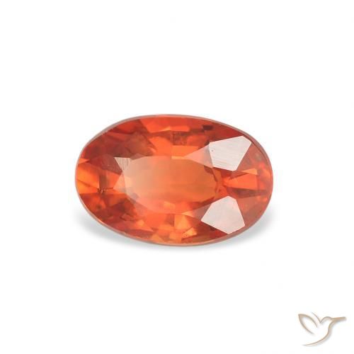 Zafiro Naranja fuego natural de 0.70 ct, Ovalada, VS