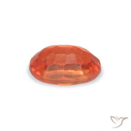 Zafiro Naranja fuego natural de 0.70 ct, Ovalada, VS