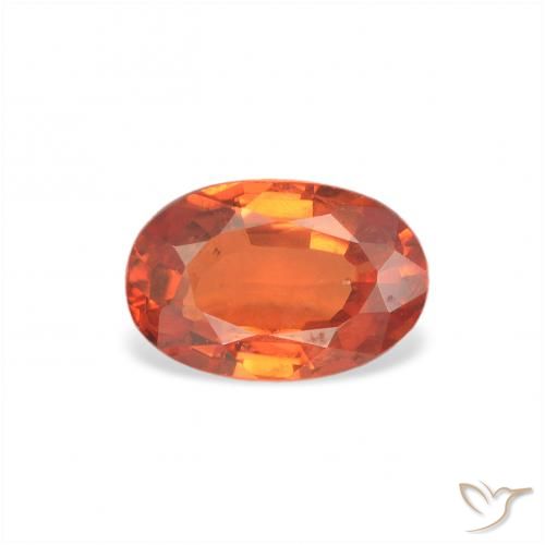 0.65ct Natural Naranja fuego Zafiro, Ovalada, VS