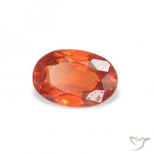 Zafiro Naranja fuego natural de 0.65 ct, Ovalada, VS