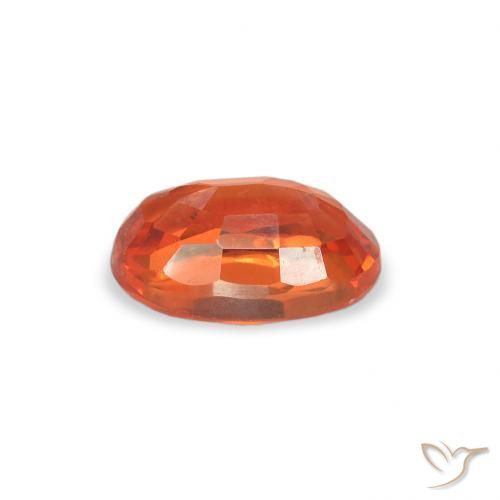 Zafiro Naranja fuego natural de 0.65 ct, Ovalada, VS