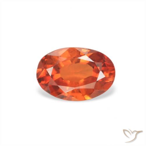 0.60ct Natural Naranja medio Zafiro, Ovalada, VS