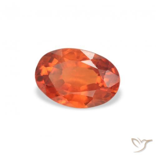 Zafiro Naranja medio natural de 0.60 ct, Ovalada, VS
