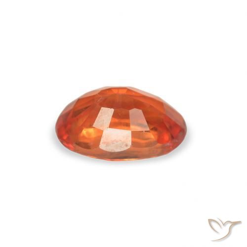 Zafiro Naranja medio natural de 0.60 ct, Ovalada, VS