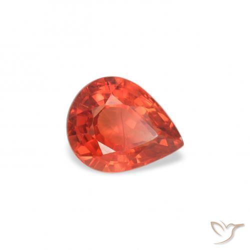 Zafiro Rojo medio natural de 0.46 ct, En forma de pera, VS