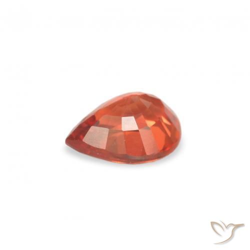 Zafiro Rojo medio natural de 0.46 ct, En forma de pera, VS