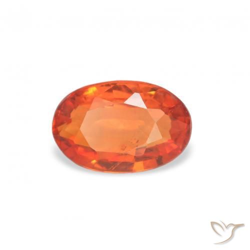 Zafiro Naranja medio natural de 0.54 ct, Ovalada, VS