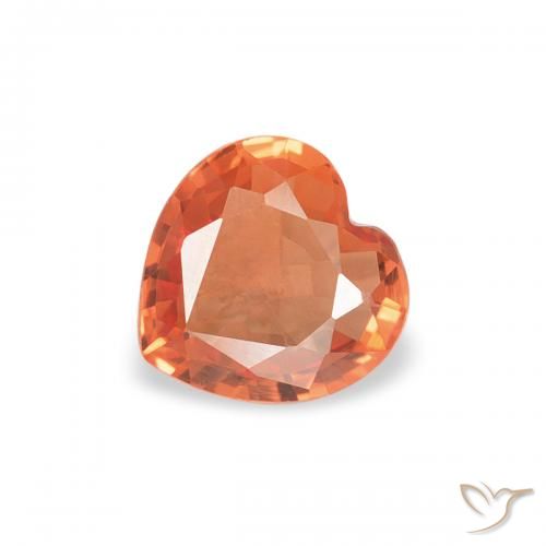 0.34ct Natural Naranja medio Zafiro, Corazón, VVS
