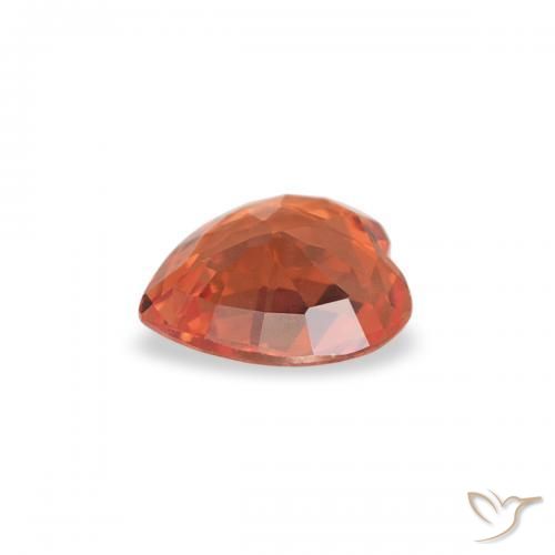 Zafiro Naranja medio natural de 0.34 ct, Corazón, VVS
