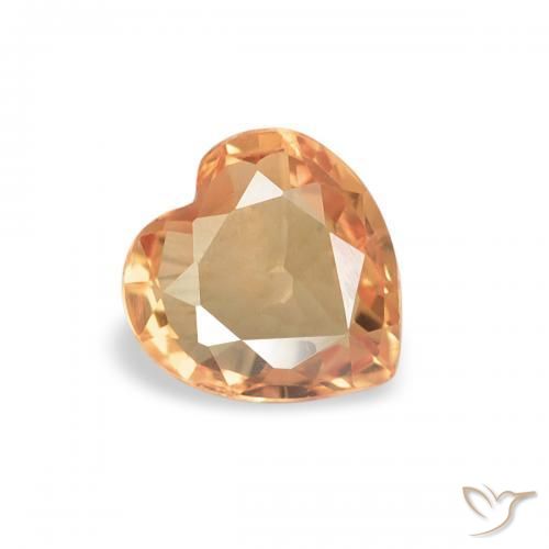 0.39ct Natural Naranja medio Zafiro, Corazón, VVS