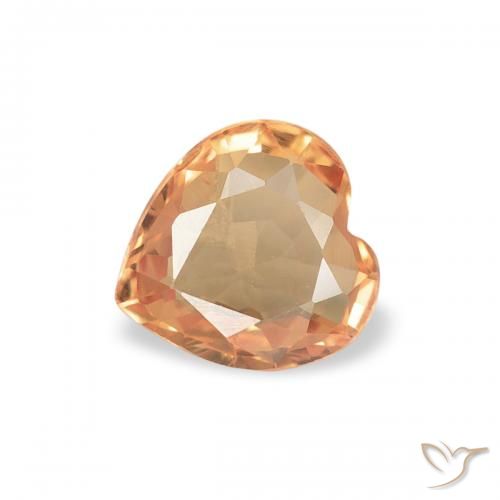 Zafiro Naranja medio natural de 0.39 ct, Corazón, VVS