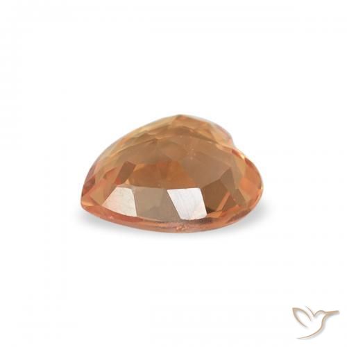 Zafiro Naranja medio natural de 0.39 ct, Corazón, VVS