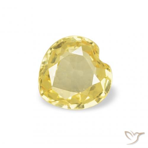 0.32ct Natural Amarillo medio Zafiro, Corazón, VVS