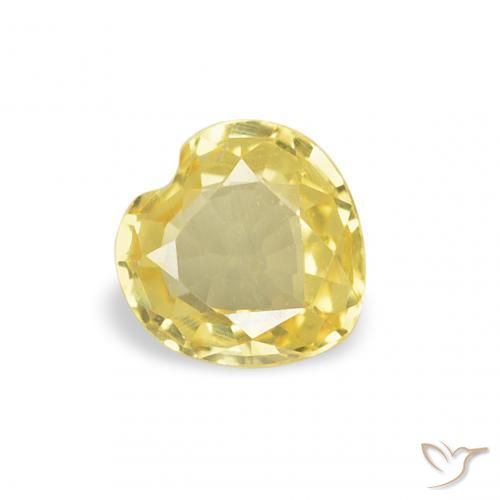 Zafiro Amarillo medio natural de 0.32 ct, Corazón, VVS
