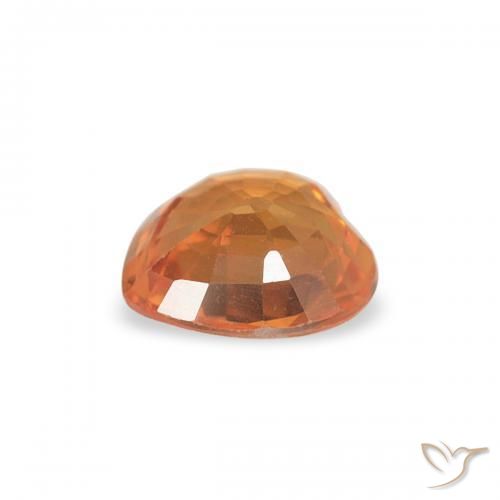 Zafiro Naranja oscuro natural de 0.38 ct, Corazón, VVS