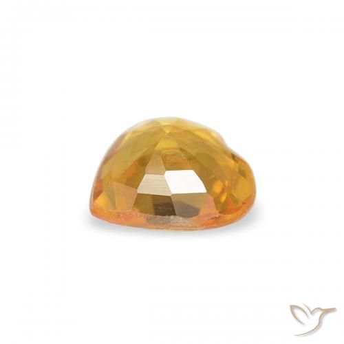 Zafiro Dorado naranja intenso natural de 0.33 ct, Corazón, VVS