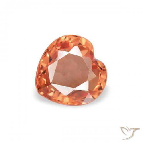 0.40ct Natural Naranja medio Zafiro, Corazón, VVS
