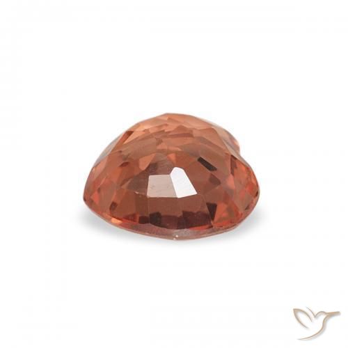 Zafiro Naranja medio natural de 0.40 ct, Corazón, VVS