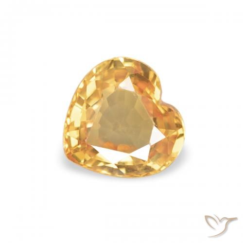 0.42ct Natural Dorado-naranja claro Zafiro, Corazón, VVS