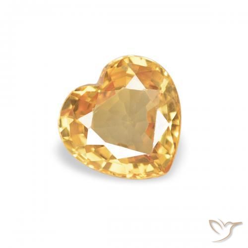 Zafiro Dorado-naranja claro natural de 0.42 ct, Corazón, VVS