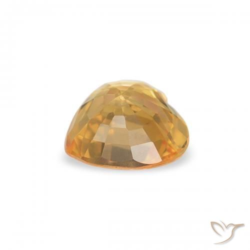 Zafiro Dorado-naranja claro natural de 0.42 ct, Corazón, VVS