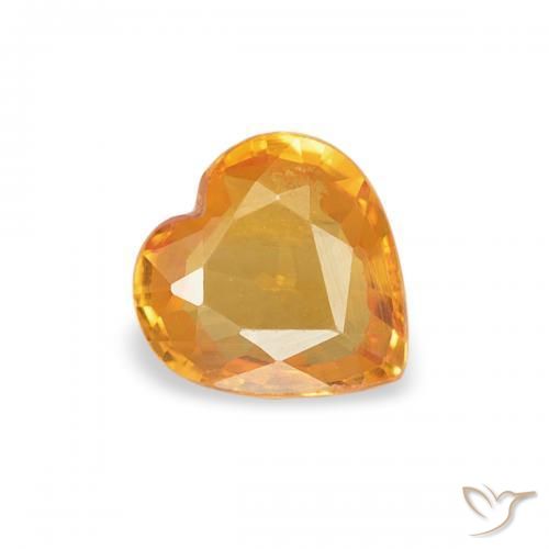 Zafiro Oro natural de 0.37 ct, Corazón, VVS