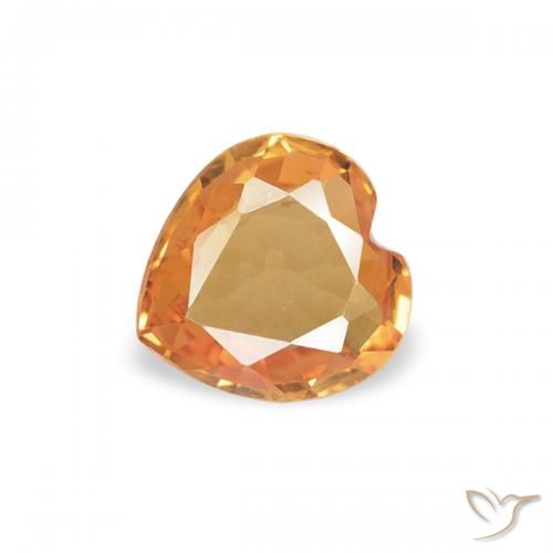 0.32ct Natural Naranja claro Zafiro, Corazón, VVS
