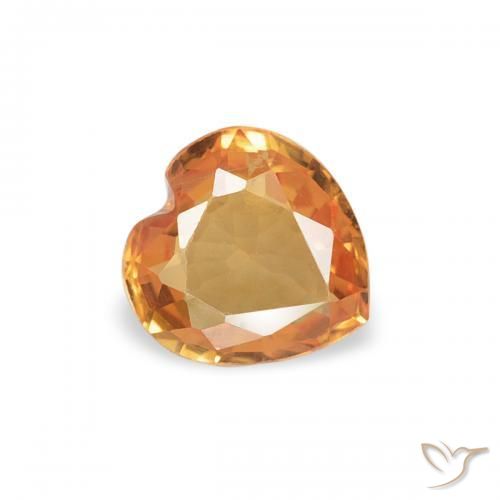 Zafiro Naranja claro natural de 0.32 ct, Corazón, VVS