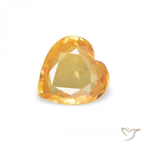 0.35ct Natural Naranja claro Zafiro, Corazón, VVS