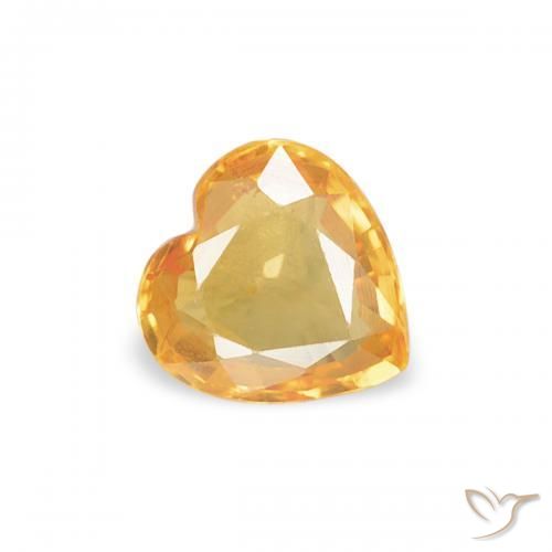 Zafiro Naranja claro natural de 0.35 ct, Corazón, VVS