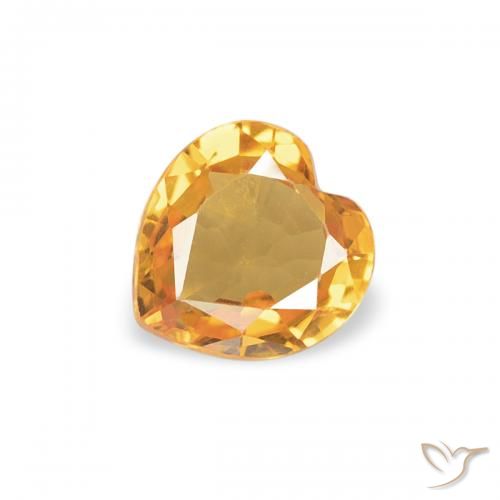 0.37ct Natural Dorado naranja oscuro Zafiro, Corazón, VVS