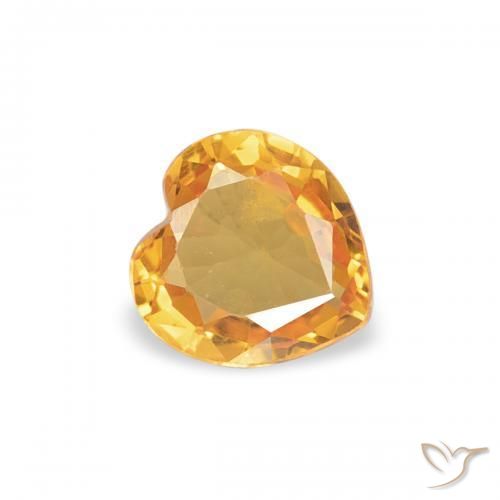 Zafiro Dorado naranja oscuro natural de 0.37 ct, Corazón, VVS