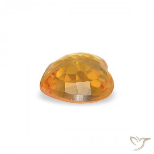 Zafiro Dorado naranja oscuro natural de 0.37 ct, Corazón, VVS