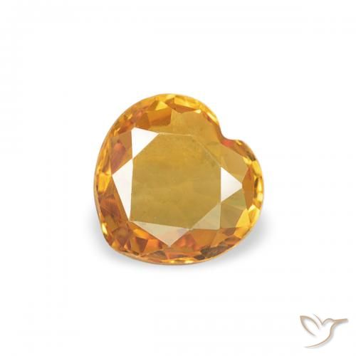 0.34ct Natural Dorado naranja intenso Zafiro, Corazón, VVS