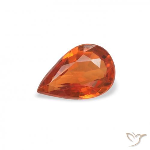 0.49ct Natural Naranja fuego Zafiro, En forma de pera, VVS-VS