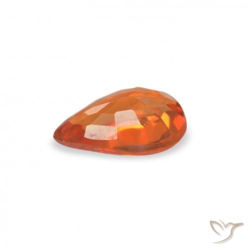 Zafiro Naranja fuego natural de 0.49 ct, En forma de pera, VVS-VS
