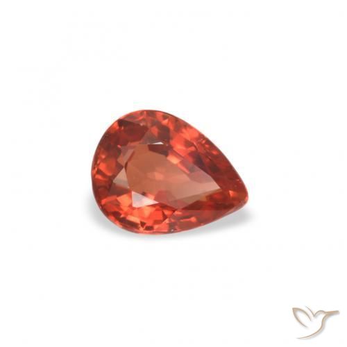 Zafiro Rojo medio natural de 0.39 ct, En forma de pera, VVS-VS