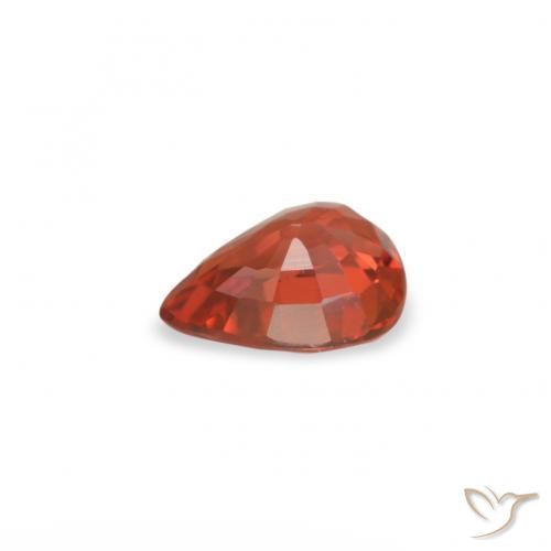 Zafiro Rojo medio natural de 0.39 ct, En forma de pera, VVS-VS