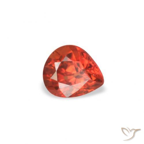 Zafiro Rojo carmesí claro natural de 0.45 ct, En forma de pera, VVS-VS