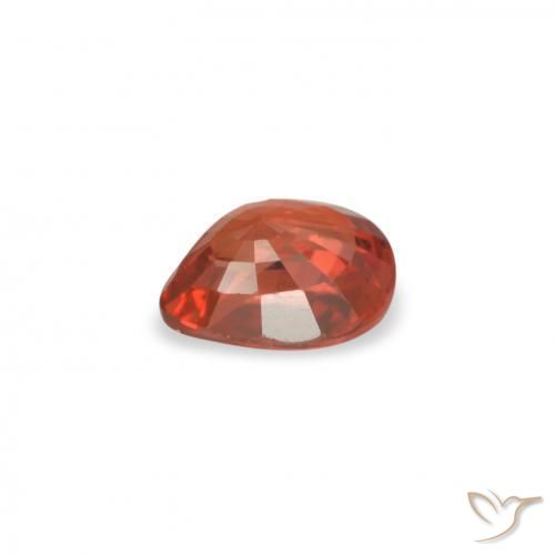 Zafiro Rojo medio natural de 0.43 ct, En forma de pera, VVS-VS