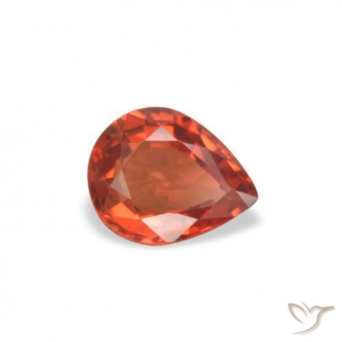 Zafiro Rojo medio natural de 0.51 ct, En forma de pera, VVS-VS