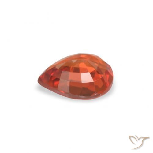 Zafiro Rojo medio natural de 0.51 ct, En forma de pera, VVS-VS