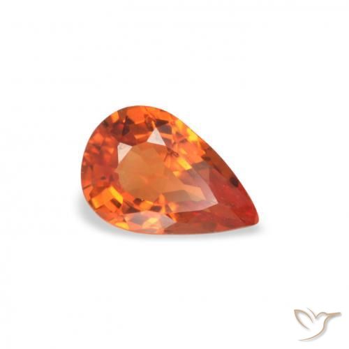 Zafiro Rojo intenso natural de 0.46 ct, En forma de pera, VVS-VS