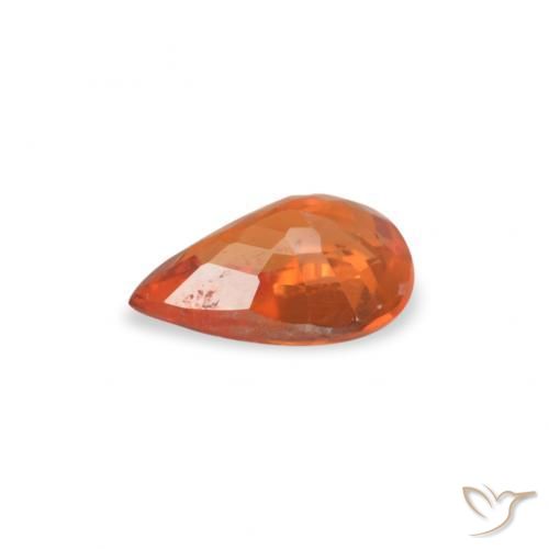 Zafiro Rojo intenso natural de 0.46 ct, En forma de pera, VVS-VS
