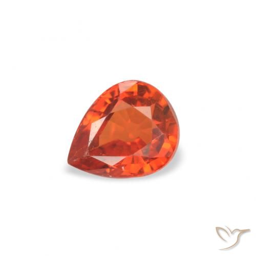 0.52ct Natural Naranja rojizo Zafiro, En forma de pera, VVS-VS