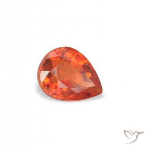 Zafiro Naranja rojizo natural de 0.52 ct, En forma de pera, VVS-VS