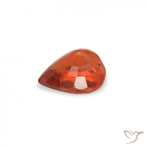 Zafiro Naranja rojizo natural de 0.52 ct, En forma de pera, VVS-VS